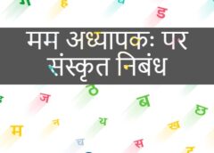 मम अध्यापकः पर संस्कृत निबंध l Essay on my teacher in Sanskrit