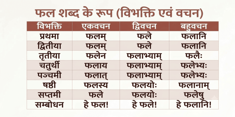 फल शब्द रूप - Phala Shabd Roop in Sanskrit