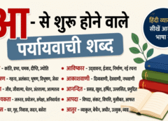 आ से शुरू होने वाले पर्यायवाची शब्द (Paryayvachi Shabd)